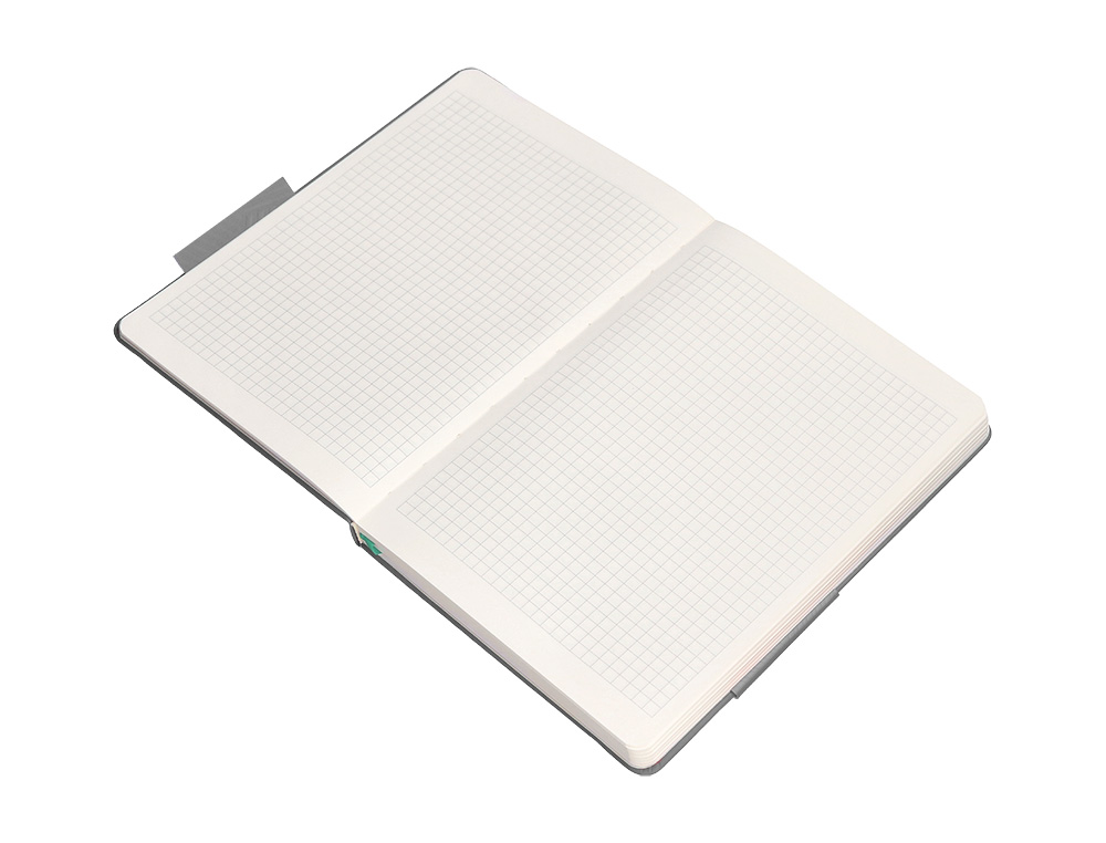 CUADERNO CON GOMILLA ANTARTIK NOTES TAPA DURA A4 HOJAS CUADRICULA GRIS Y TURQUESA 100 HOJAS 80 GR FSC